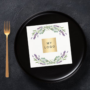 Serviette En Papier Logo de l'entreprise de fleurs de lavande