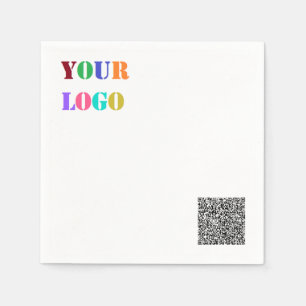 Serviette En Papier Logo de l'entreprise et code QR Modèle de serviett