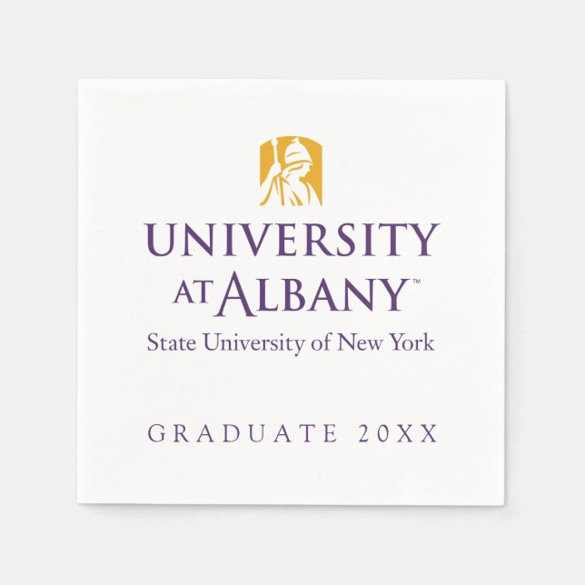 Serviette En Papier Logo de l'Université d'Albany (Devant)