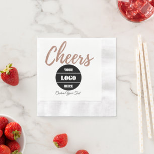 Serviette En Papier Logo de société personnalisé minimal moderne impri