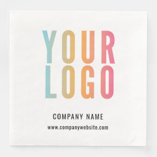 Serviette En Papier Logo d'entreprise Événement minimaliste blanc