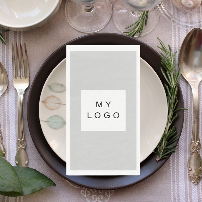 Serviette En Papier Logo d'entreprise gris (Créateur téléchargé)