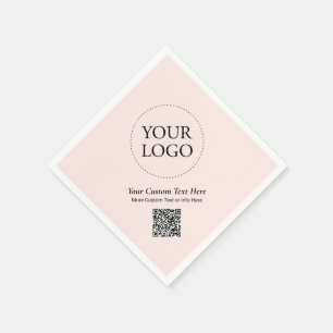 Serviette En Papier Logo d'entreprise personnalisé Blush Rose simple C