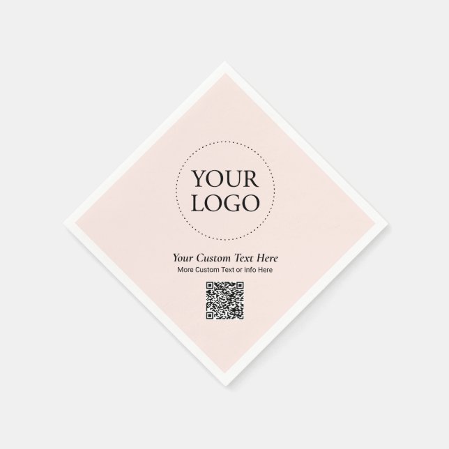 Serviette En Papier Logo d'entreprise personnalisé Blush Rose simple C (Coin)