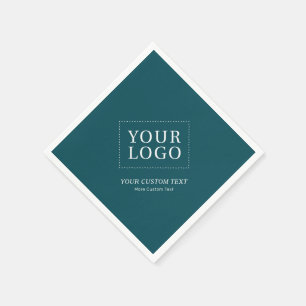 Serviette En Papier Logo d'entreprise personnalisé turquoise