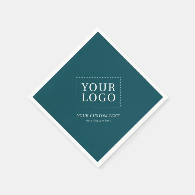 Serviette En Papier Logo d'entreprise personnalisé turquoise (Coin)