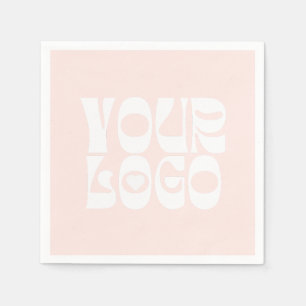 Serviette En Papier Logo d'entreprise rose et blanc bleu Napkin