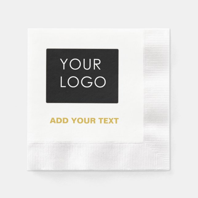 Serviette En Papier Logo d'entreprise simple et personnalisable (Devant)