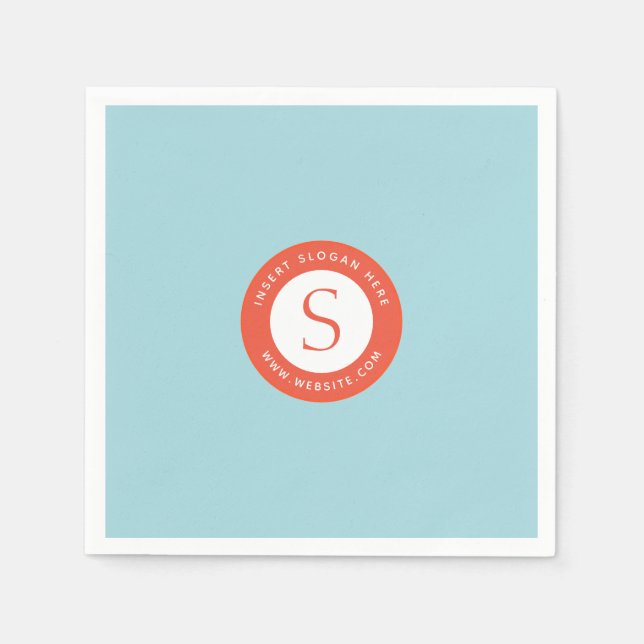 Serviette En Papier Logo et société Soft Cyan Bright rouge (Devant)