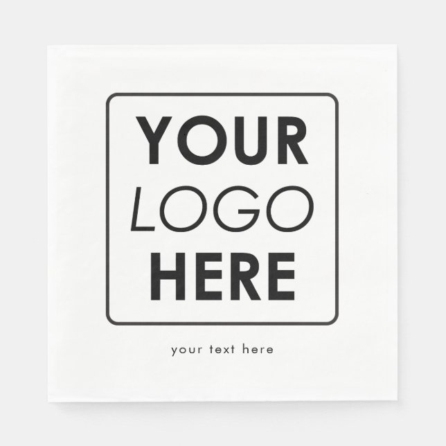Serviette En Papier Logo et texte professionnels personnalisés (Devant)