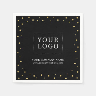 Serviette En Papier Logo Gold & Confetti Gold Entreprise Promotionnel