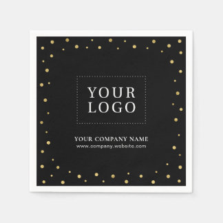 Serviette En Papier Logo Gold & Confetti Gold Entreprise Promotionnel