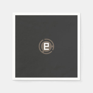 Serviette En Papier logo noir et brun avec la lettre 9