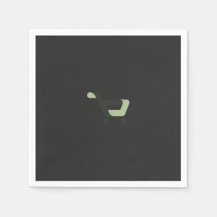 Serviette En Papier logo noir et vert avec panier