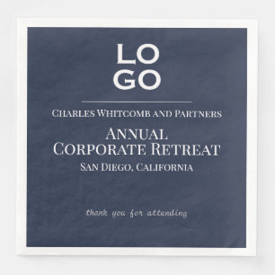 Serviette En Papier Logo personnalisé bleu Événement d'entreprise ou d