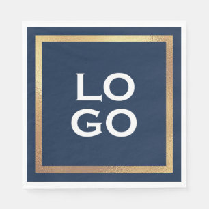 Serviette En Papier Logo personnalisé de l'entreprise et cadre doré su
