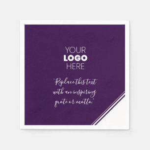 Serviette En Papier Logo Personnalisé Lignes modernes serviettes viole