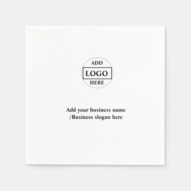 Serviette En Papier Logo personnalisé simple et élégant ici entreprise (Devant)
