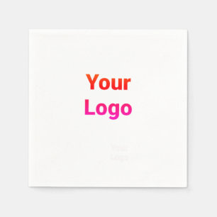 Serviette En Papier Logo personnalisé simple et élégant ici société cl