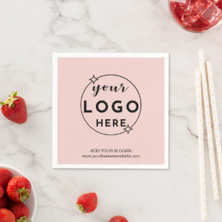 Serviette En Papier Logo personnalisé sur mesure pour entreprise Rose 