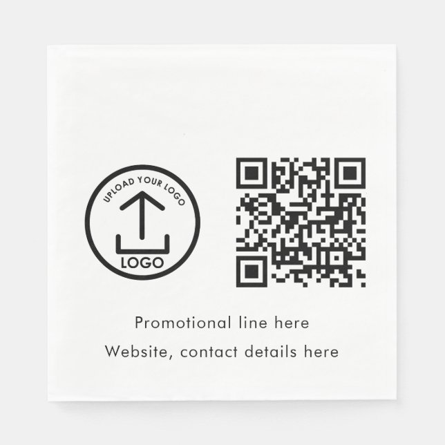 Serviette En Papier Logo professionnel imprimé sur mesure Code QR prom (Devant)