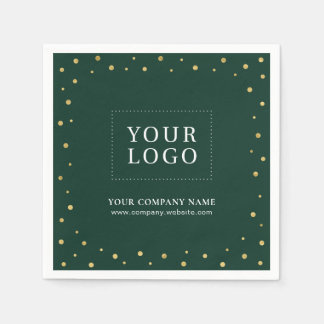 Serviette En Papier Logo promotionnel d'affaires de confettis Vert & O
