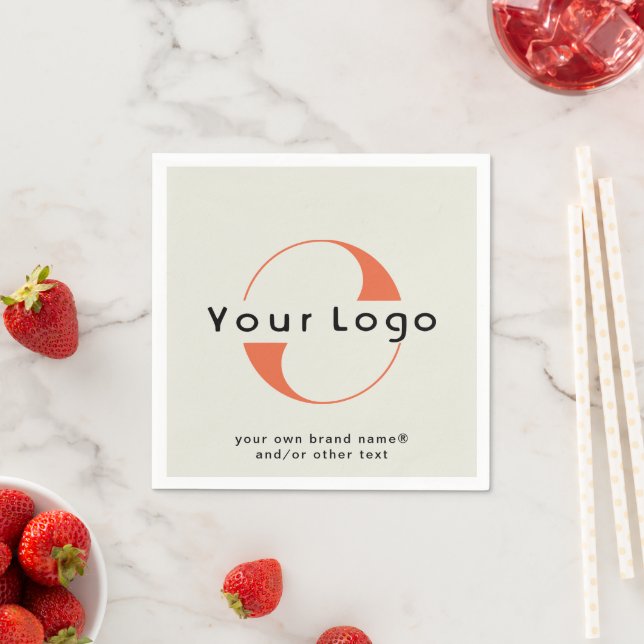 Serviette En Papier Logo sur Green + Black Text Company Business Paper (En situation)