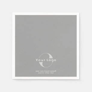Serviette En Papier Logo sur Grey + White Text Company Business Paper 