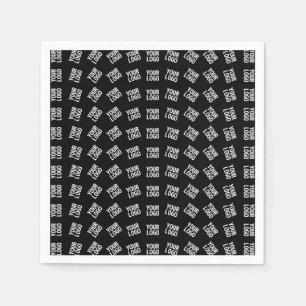 Serviette En Papier Logo unique ou Motif d'image   Noir (modifiable)