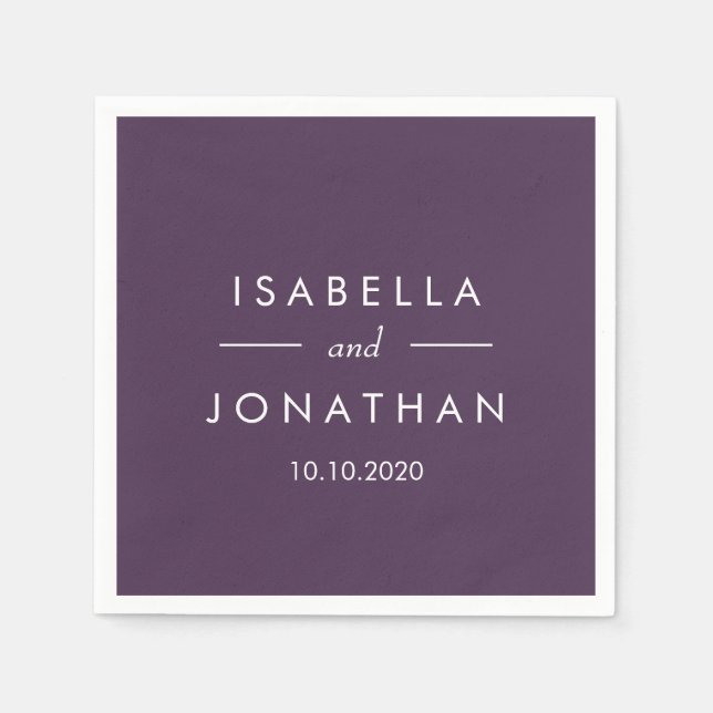 Serviette En Papier L'Olivier | Personnalisation du mariage corple (Devant)