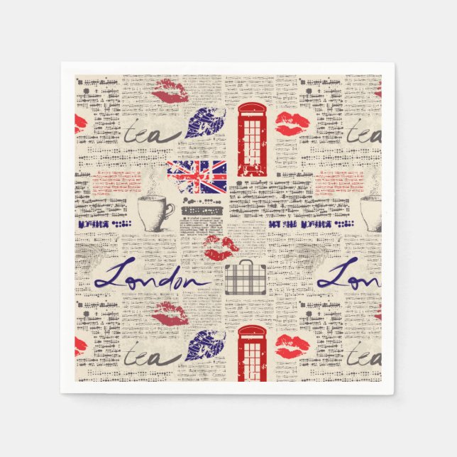 Serviette En Papier Londres, Angleterre (Devant)