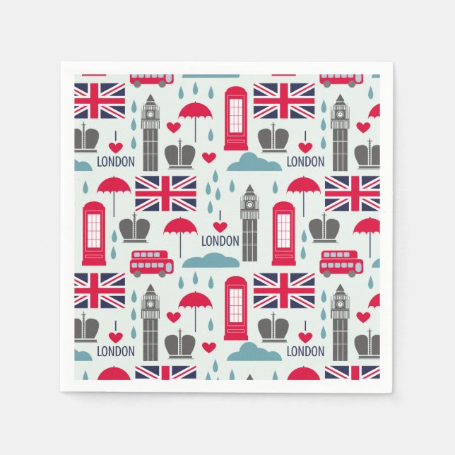 Serviette En Papier Londres, Angleterre Napkins (Devant)