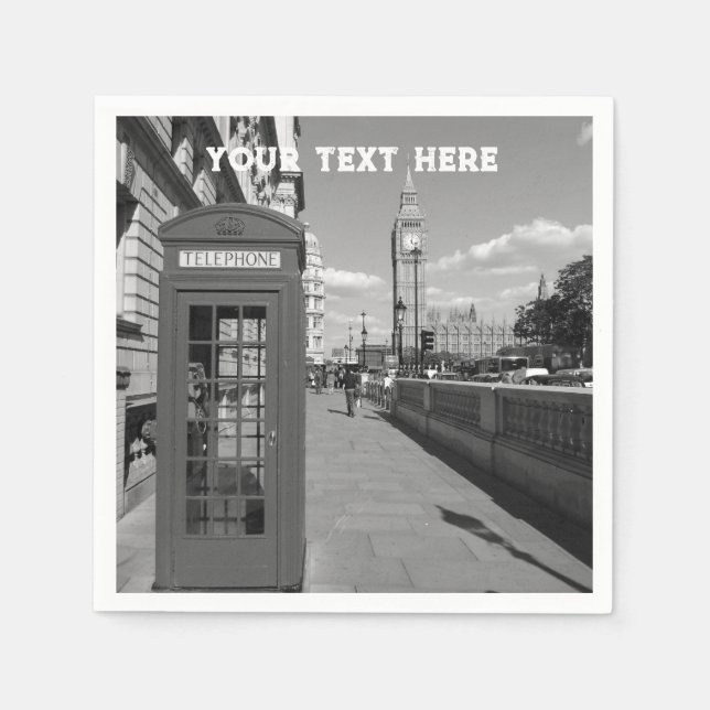 Serviette En Papier Londres Angleterre Royaume-Uni Big Ben UK Napkins (Devant)