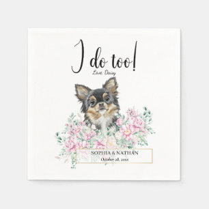 Serviette En Papier Long Haired Chihuahua Chien Mariage Cocktail Napki