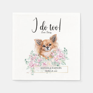Serviette En Papier Long Haired Chihuahua Chien Mariage Cocktail Napki