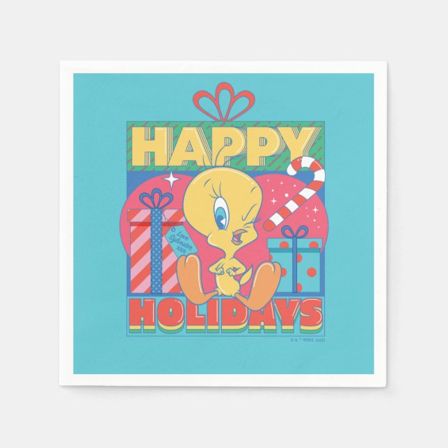 Serviette En Papier LOONEY TUNES™ | TWEETY™ Joyeuses fêtes (Devant)