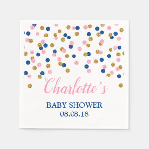 Serviette En Papier L'or bleu rose pointille des serviettes de baby
