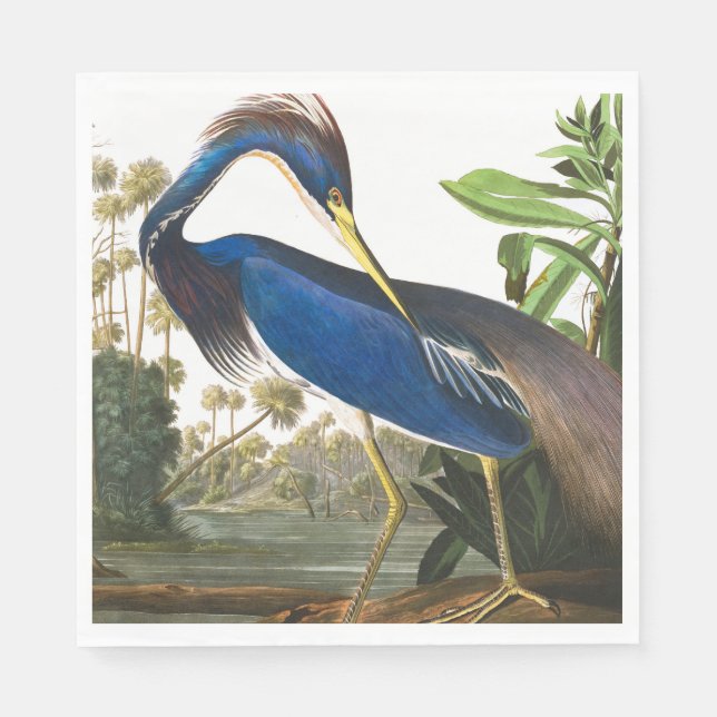 Serviette En Papier Louisiana Heron par John James Audubon (Devant)