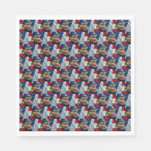 Serviette En Papier Loup d'aigle patriotique américain