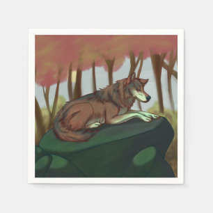 Serviette En Papier Loup européen