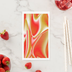 Serviette En Papier Love and Gold Abstrait 3D Rainbowart