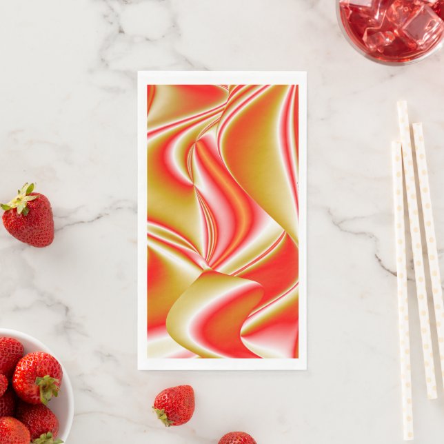 Serviette En Papier Love and Gold Abstrait 3D Rainbowart (En situation)