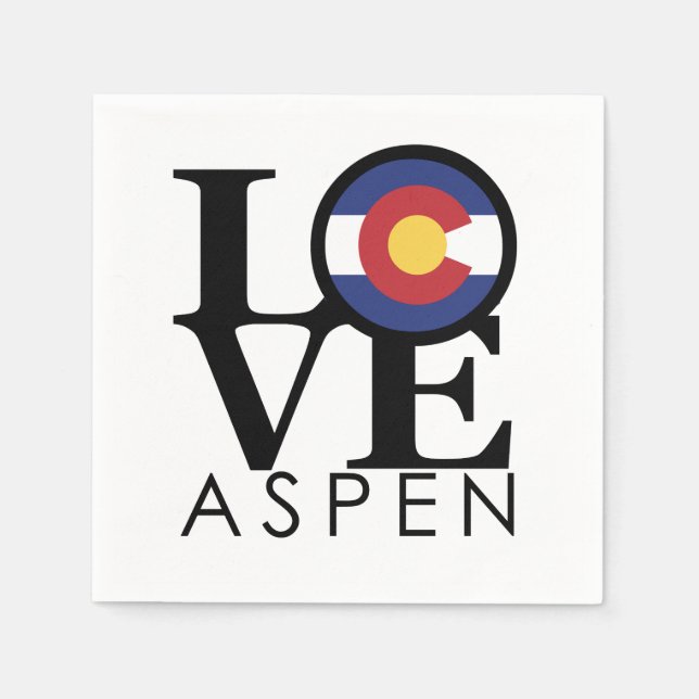 Serviette En Papier LOVE Aspen Colorado (Devant)