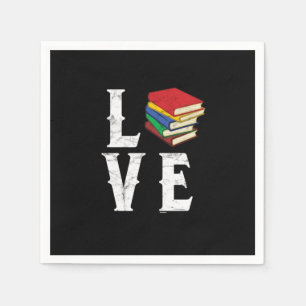 Serviette En Papier Love Books Bookworts Lecteurs Lecture Nerds Geek L