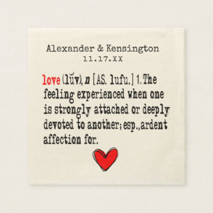 Serviette En Papier Love Definition Mariage Réception