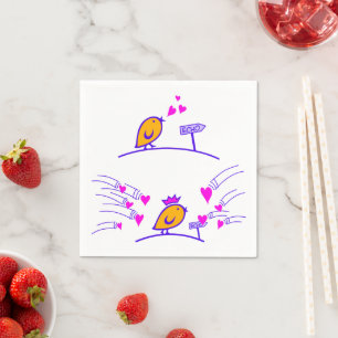 Serviette En Papier LOVE ECHO - Comic Birds Tweetlercools 3