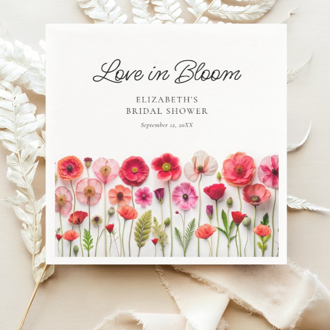 Serviette En Papier Love In Bloom Fleur sauvage Fête des mariées (Créateur téléchargé)
