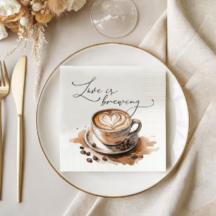 Serviette En Papier Love is Brewing Coffee Baby Shower de Mariage