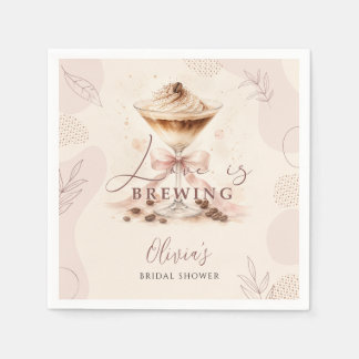 Serviette En Papier Love is Brewing Mariage Café sur le thème de la do