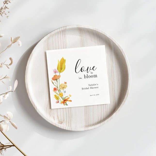 Serviette En Papier Love is in Bloom Spring Wildflower Bridal Shower (Créateur téléchargé)